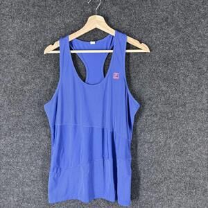 Fila Activewear Tank Women XL Blue Striped Sleeveless Racerback Round Neck
